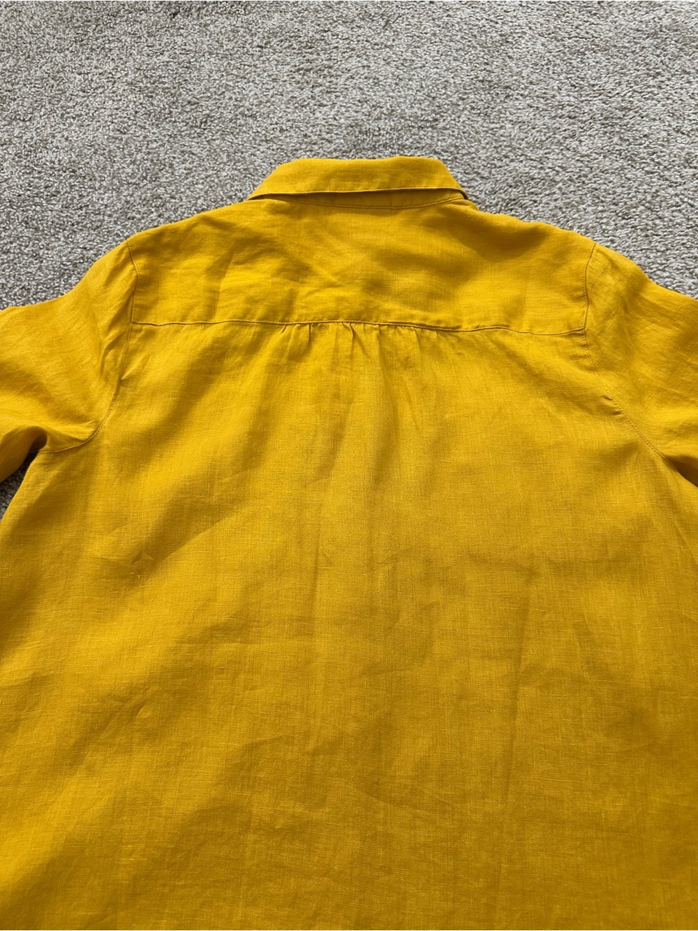 J.Jill Love Linen 100% Linen Button-Front Tunic – Size M – Mustard Yellow 🌼 - Picture 9 of 10